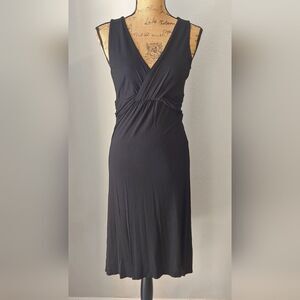 JANA Black Sleeveless V-Neck Midi Dress Sz S